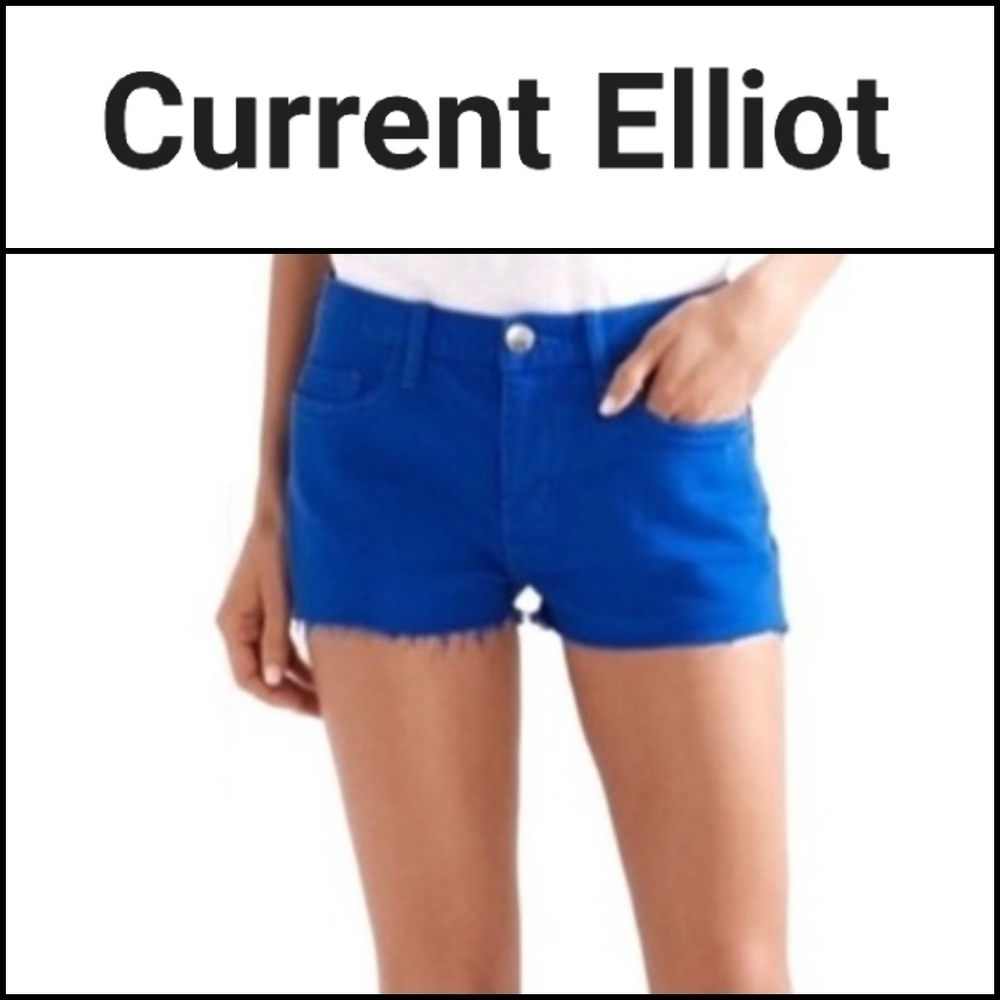 NEW! CURRENT ELLIOT Boyfriend Denim Cut Off Jean Shorts 25.